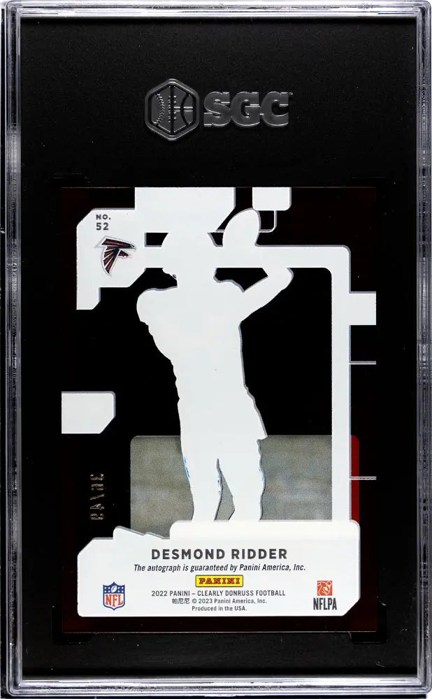 2022 Panini Clearly Donruss Desmond Ridder Rated Rookie Red Auto SGC 9/49 - Rare Football Trading Card for Collectors & Sports Fans - Perfect for Display, Investment & Memorabilia Collections