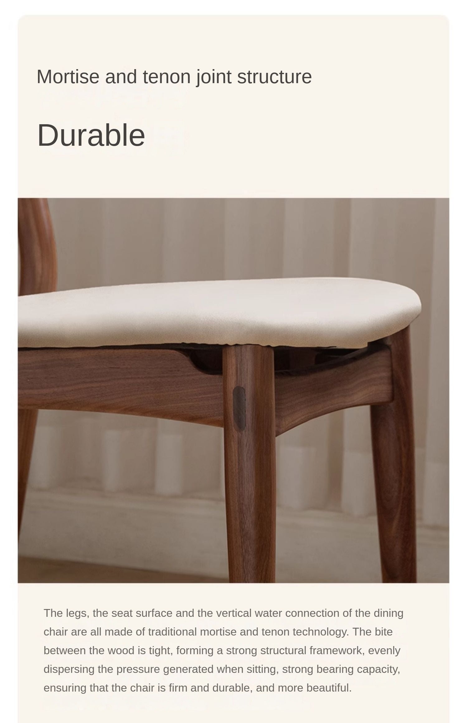 Premium Black Walnut Solid Wood Dining Chairs Set of 4 - Comfortable Padded Seats for Kitchen, Dining Room & Home Office - Modern Farmhouse Style Furniture