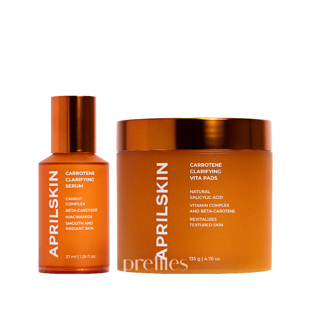 AprilSkin Carrotene Clarifying Duo Set - Brightening & Hydrating Facial Care Kit for Glowing Skin | Perfect for Daily Skincare Routine & Travel Essentials