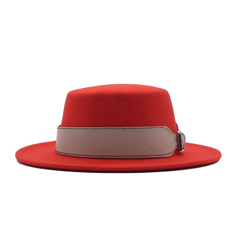 Stylish GRFIT Fedora Trilby Felt Hat for Everyday Wear - Flat Top Fashion Hat with Small Band for Men & Women - Perfect for Parties, Weddings, and Casual Outings