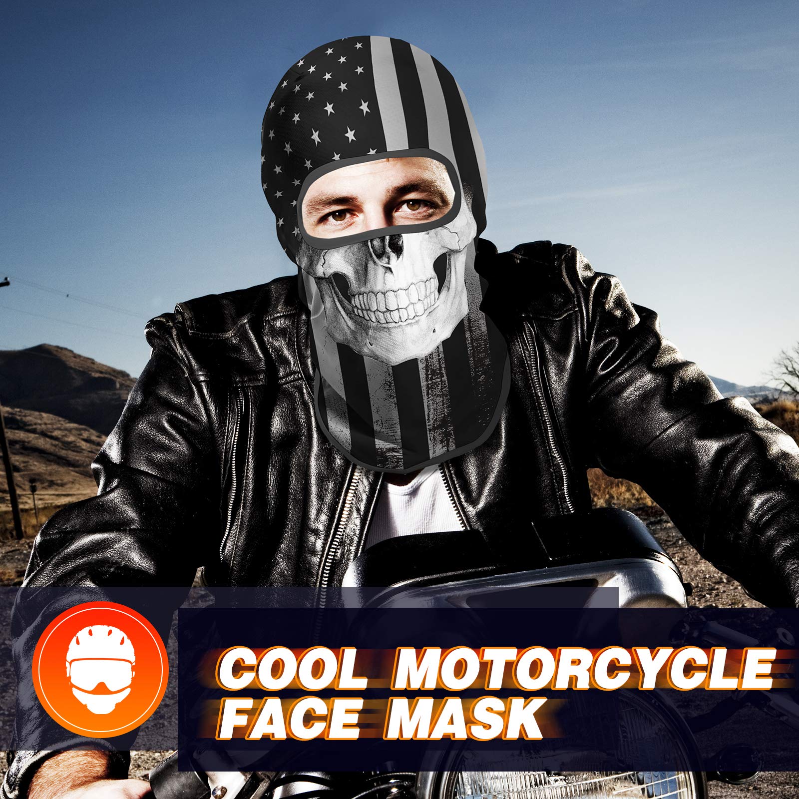 Venswell 3D Skull Balaclava Face Mask - Winter Ski Mask for Cycling, Motorcycle & Halloween Costume - Warm Full Face Cover for Outdoor Sports & Cosplay