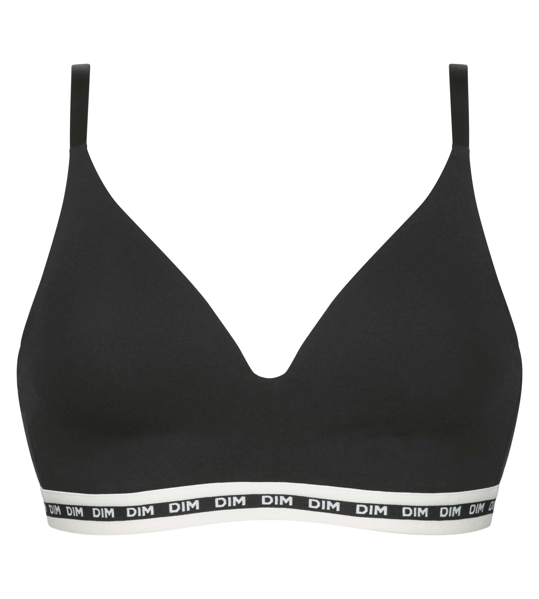 Black Modal Cotton Triangle Bralette with Molded Cups - Dim Icons | Comfortable Everyday Wear, Lounge, Sleep & Light Support