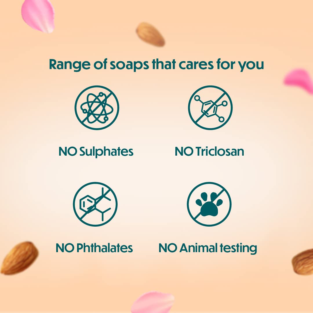 Himalaya Herbals Moisturizing Almond and Rose Soap - 125g Bar for Dry Skin, Natural Glow & Aromatherapy | Perfect for Daily Face & Body Cleansing, Spa Day & Gift Sets