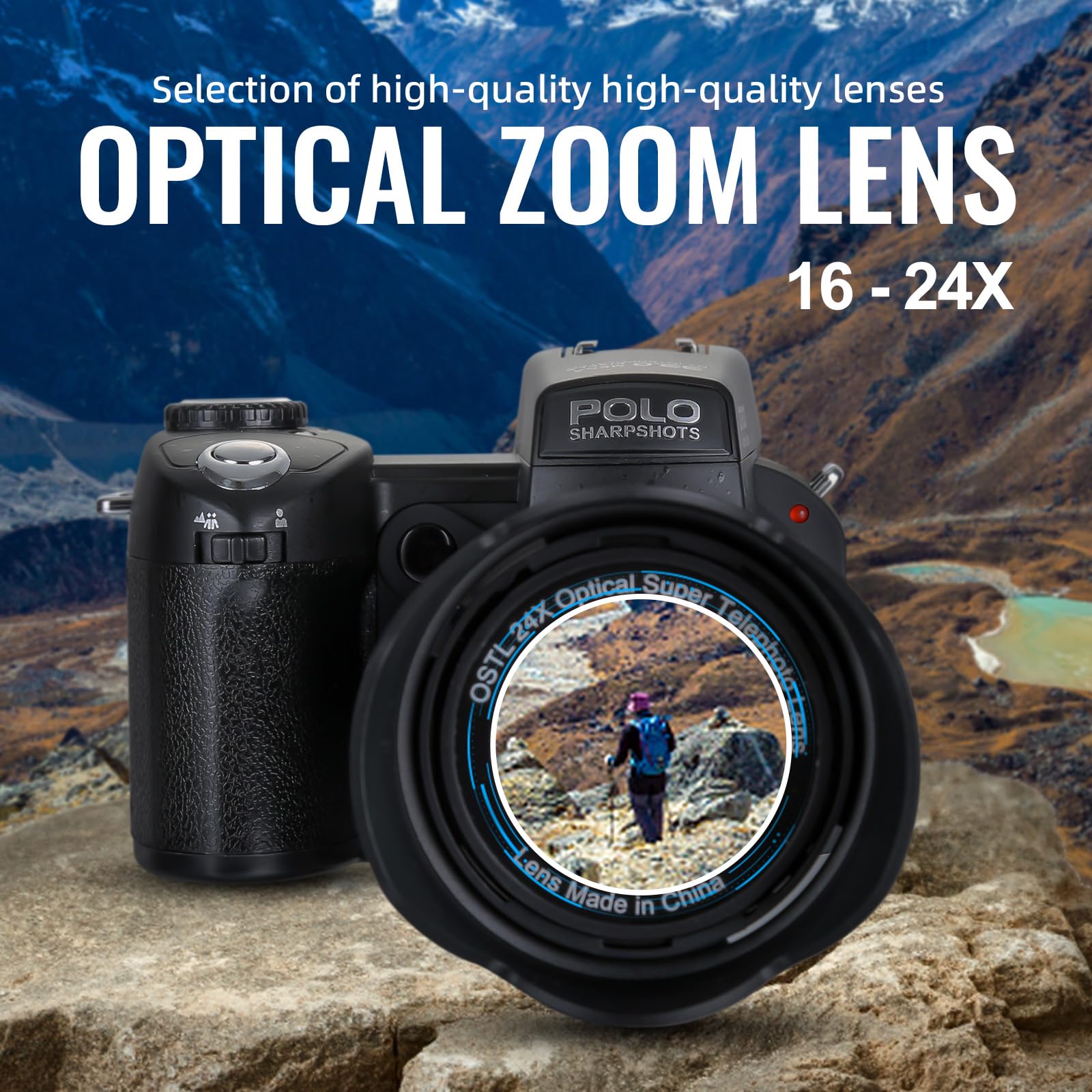 NBD -PT 33MP DSLR Camera with 24X Telephoto Lens & 0.5X Wide Angle Lens - 1080P HD Vlogging Camera with LED Light - Best Beginner DSLR for Travel, YouTube & Photography Enthusiasts