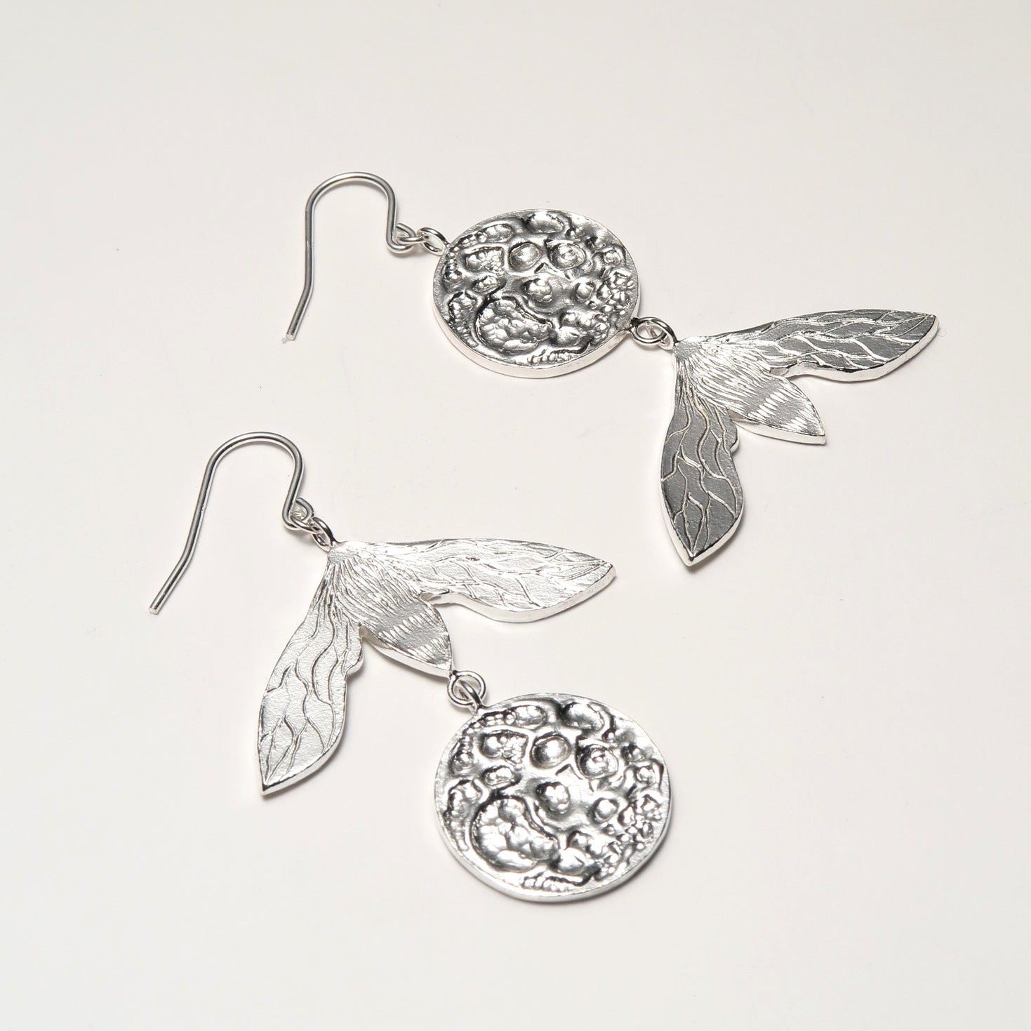 Dramatic Asymmetrical Moon Moth Earrings - Unique Boho Gothic Jewelry for Women | Perfect for Parties, Weddings & Special Occasions