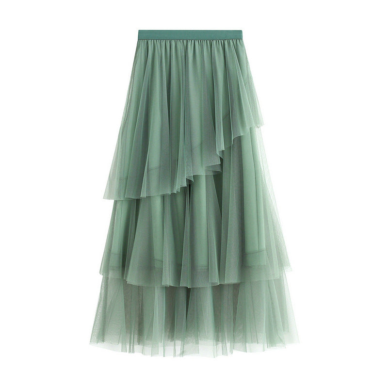 Elegant Autumn Mesh Cake Dress - Layered Tutu Skirt for Women | Perfect for Parties, Weddings & Special Occasions