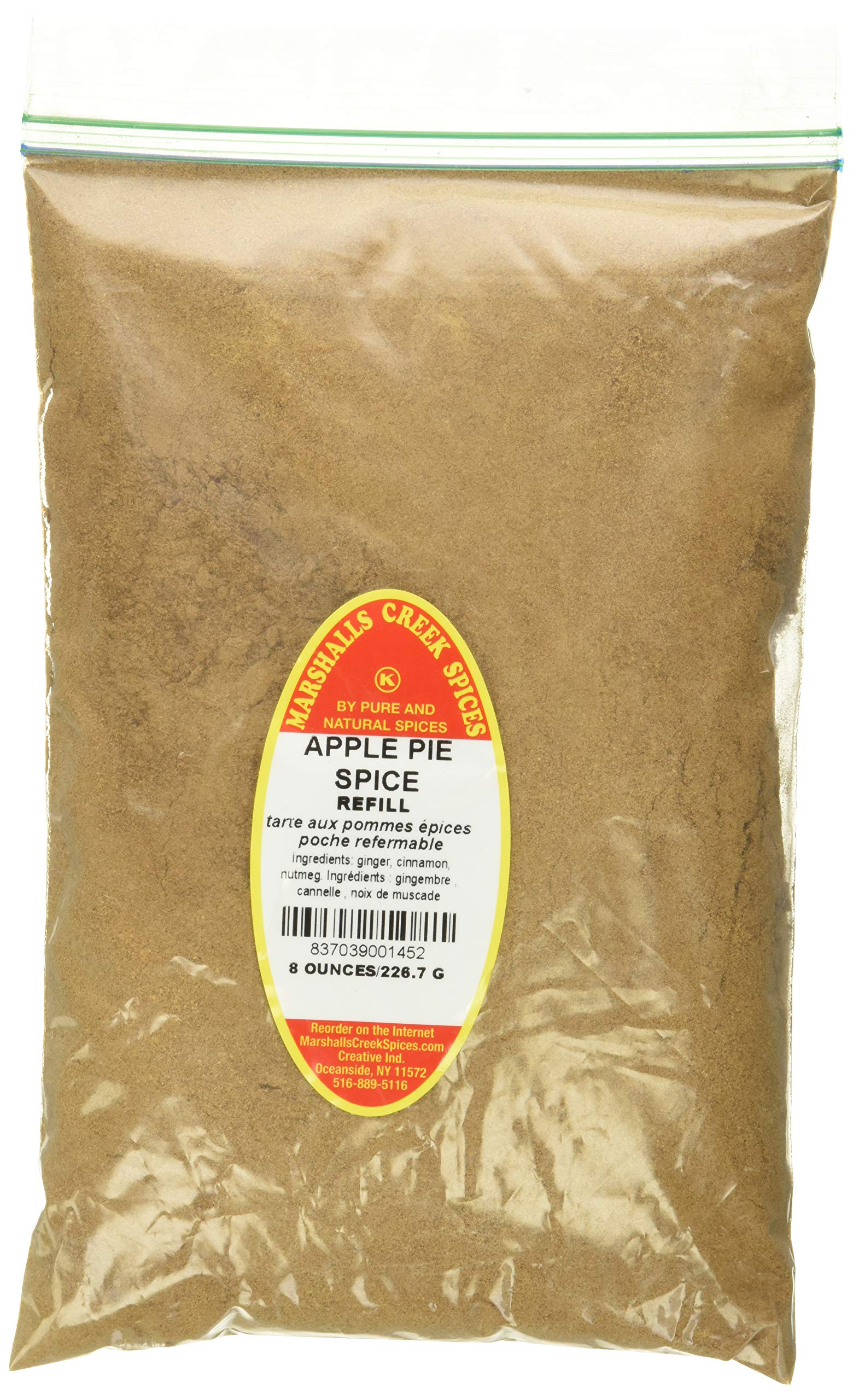 Premium Marshall’s Creek Spices Apple Pie Spice Seasoning Refill - 8 Ounce | Perfect for Baking, Desserts & Holiday Recipes | Gluten-Free & All-Natural