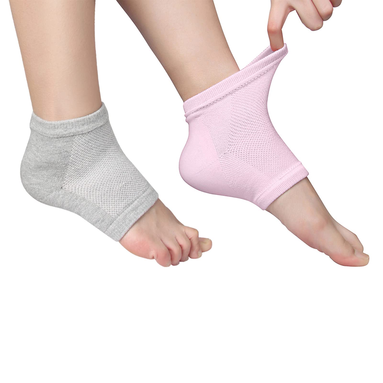 2 Pairs Ultra Soft Moisturizing Heel Socks & 1 Pair Moisturizing Socks Gloves Set for Cracked Heels - Perfect for Overnight Foot Care, Winter Dry Skin Relief & Spa Treatment at Home