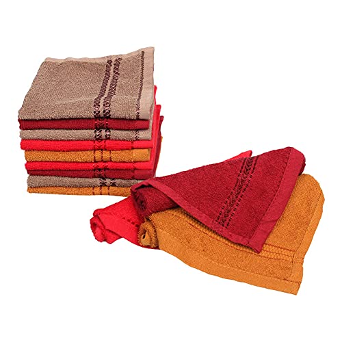 GRGRASP 100% Cotton Soft 300 GSM Face Towel Set of 24 pcs (27x27cm Small) Multi Color - Perfect for Spa, Gym, Travel & Home Use