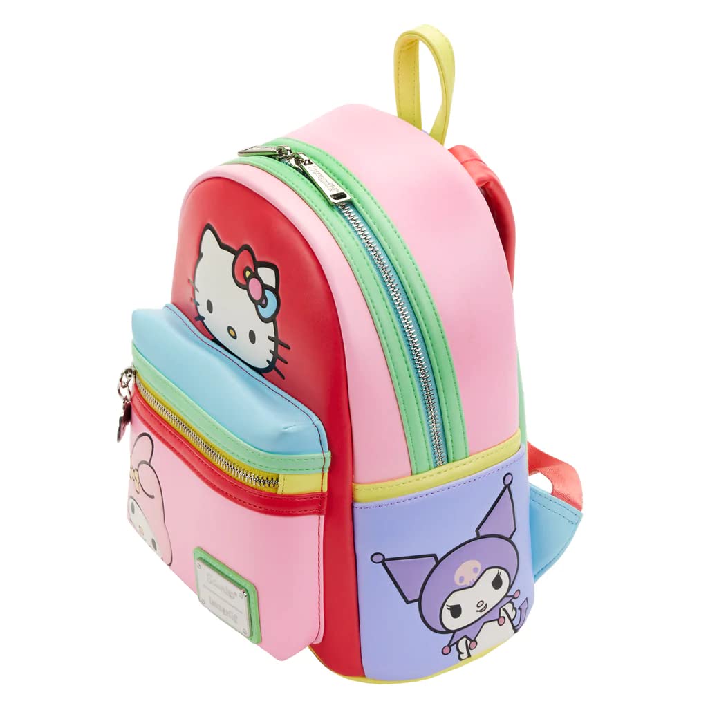 Loungefly Sanrio Hello Kitty and Friends Color Block Women's Crossbody Bag - Cute Cartoon Character Purse for Daily Use, Travel, and Cosplay