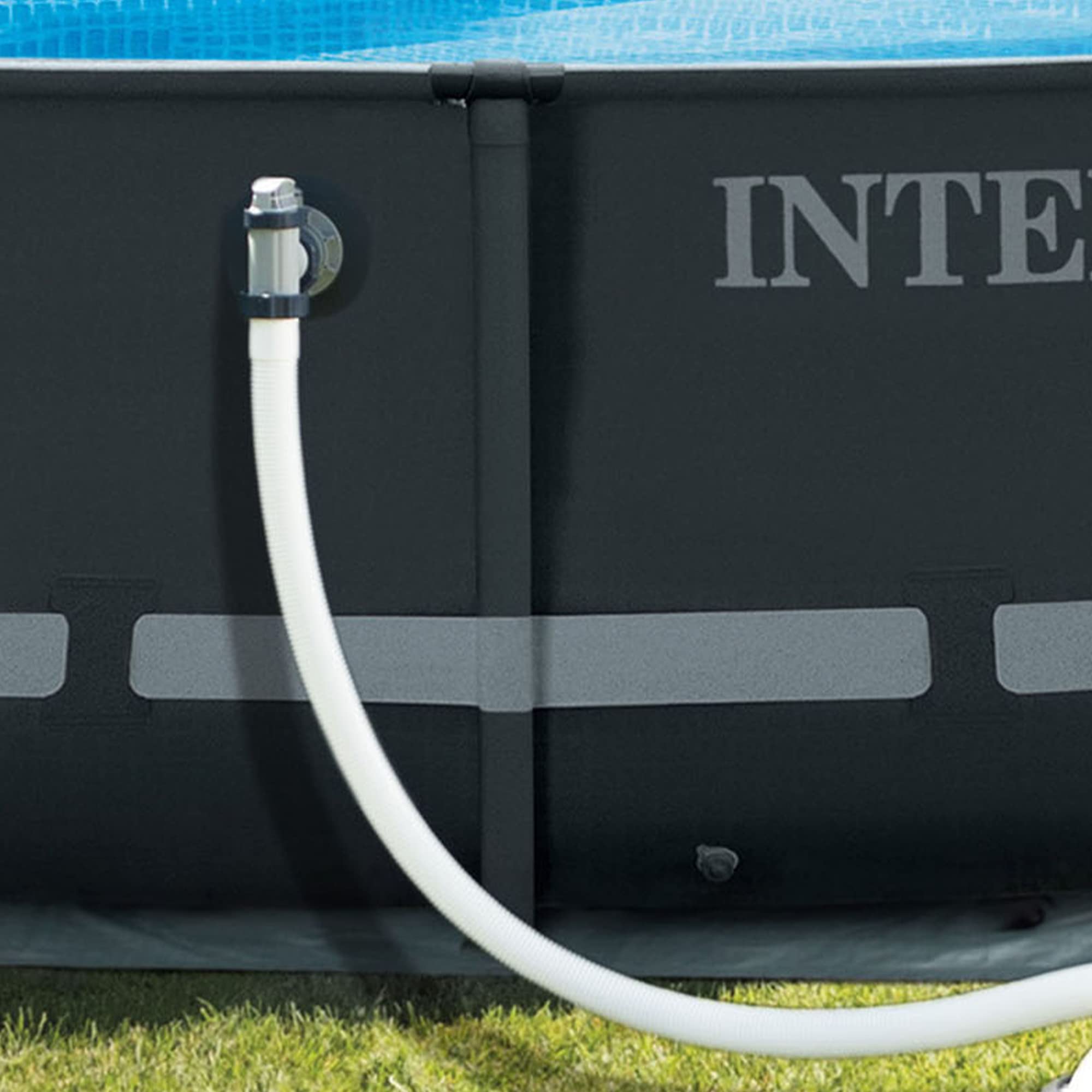 Intex Above Ground Pool Sand Filter Pump with Replacement Hose, Digital Timer & Hydro Aeration Technology - Outdoor Swimming Pool Maintenance & Backyard Water Filtration System