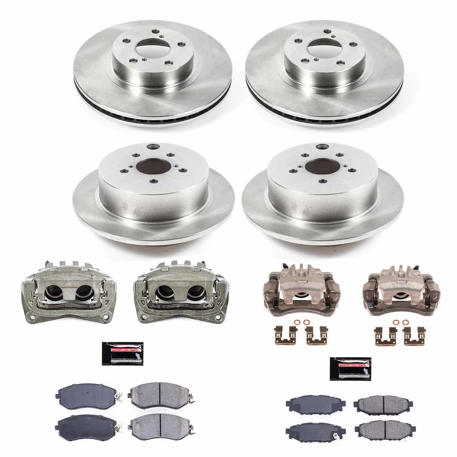 Power Stop KCOE6113 Front & Rear Brake Caliper Kit - Brake Rotors, Pads & Calipers for 2012-2016 Subaru Impreza | Complete Brake System Upgrade for Smooth Stopping & Enhanced Safety | Perfect for Daily Commuting, City Driving & Performance Tuning