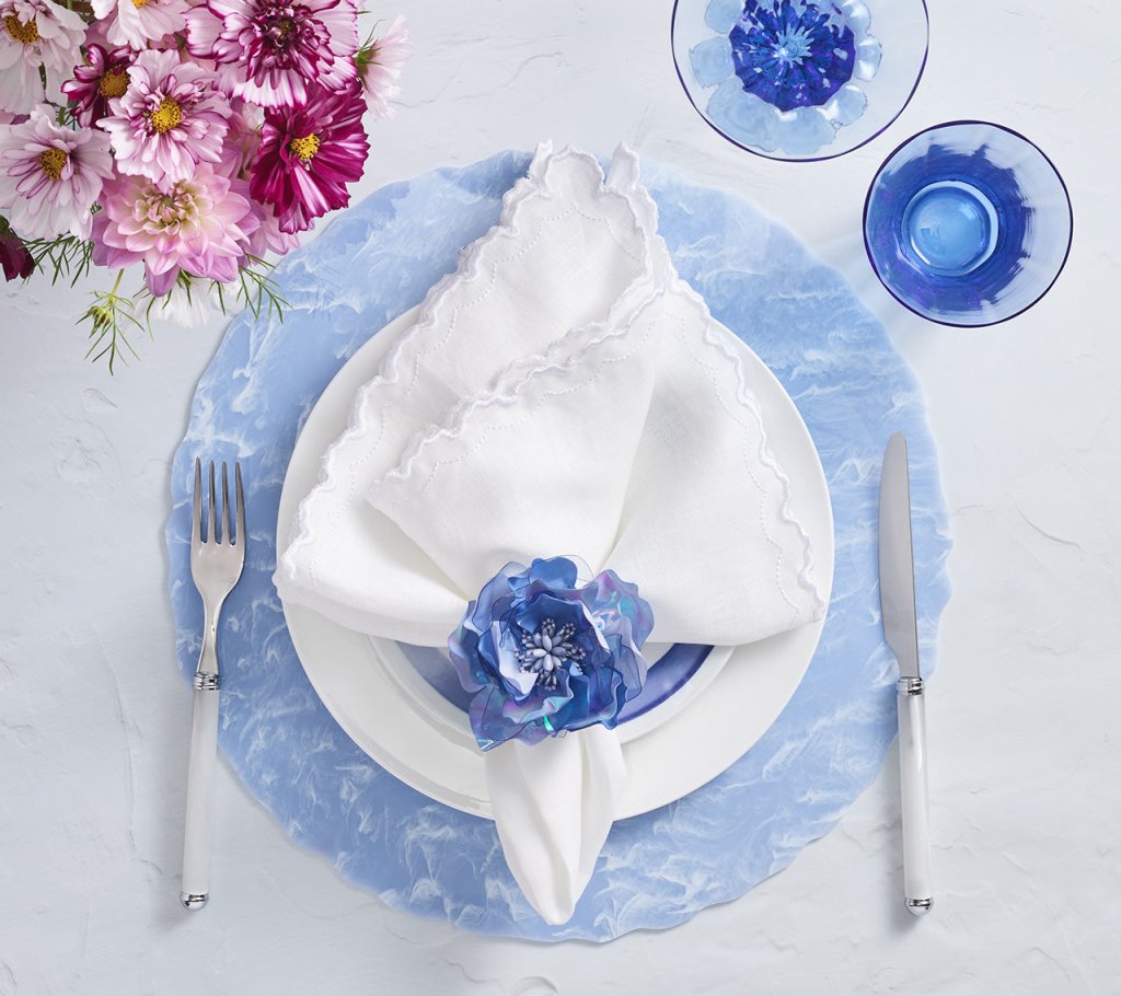 Periwinkle Cloud Placemat Set of 4 - Soft Non-Slip Table Mats for Dining, Kitchen, and Party Decor