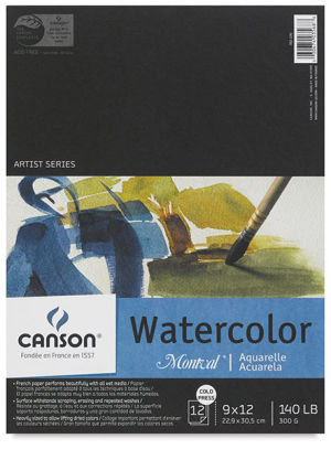 Canson Montval Watercolor Pad 9x12 Inch - 15 Sheets Cold Press Textured Paper for Artists & Beginners - Perfect for Studio, Outdoor Sketching & Classroom Projects