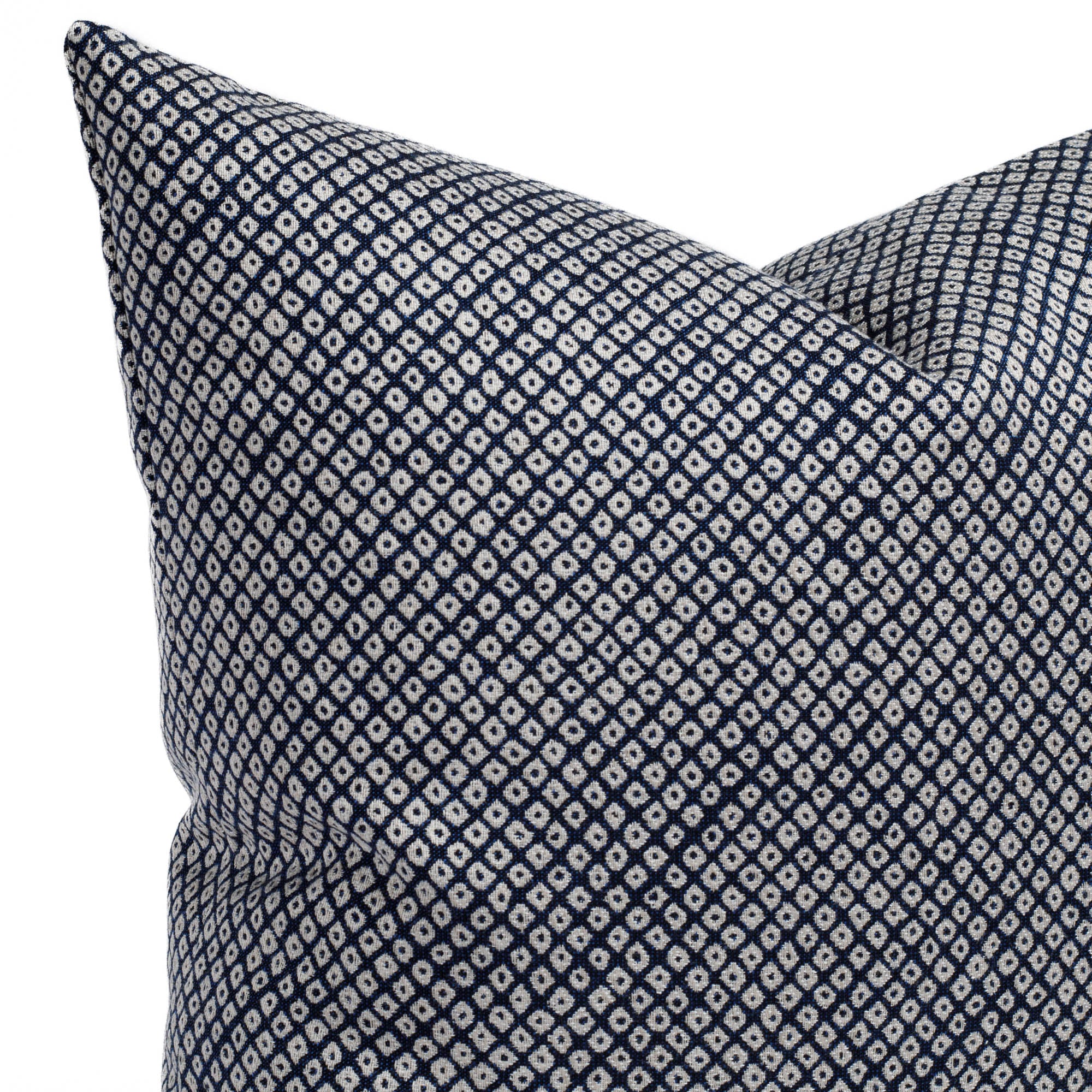 Shibori 20x20 Outdoor Pillow Cover - Hand-Dyed Indigo Blue Boho Decorative Throw Pillow for Patio, Porch, Garden & Poolside Lounging
