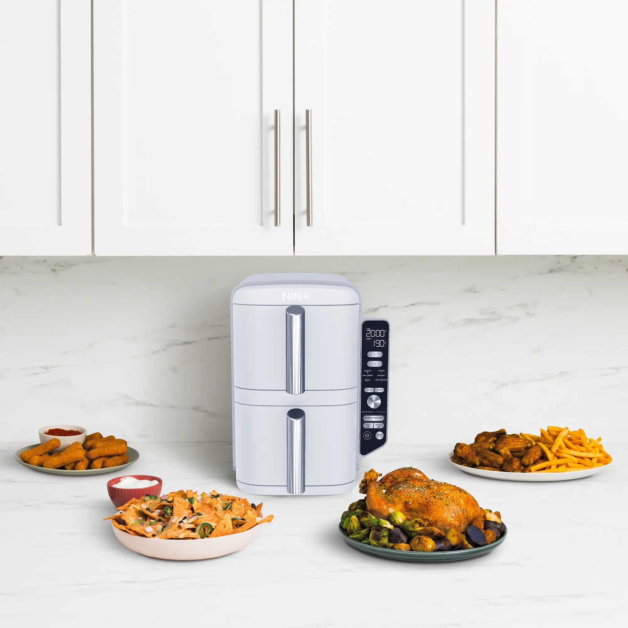 Ninja DoubleStack XXXL 9.5L 2 Drawer Air Fryer - Large Capacity Air Fryer Oven for Family Cooking, Healthy Oil-Free Frying, Baking & Roasting - Perfect for Home Kitchen, Parties & Meal Prep