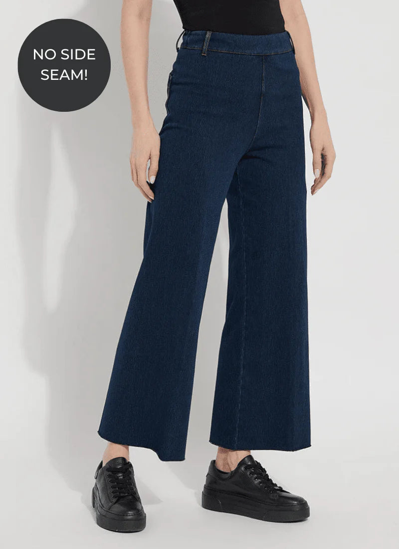 Erin Hi Waist Wide Leg Denim Jeans in Indigo Wash - Women's Vintage Style Comfortable Stretch Denim Pants for Casual Wear & Everyday Outfits
