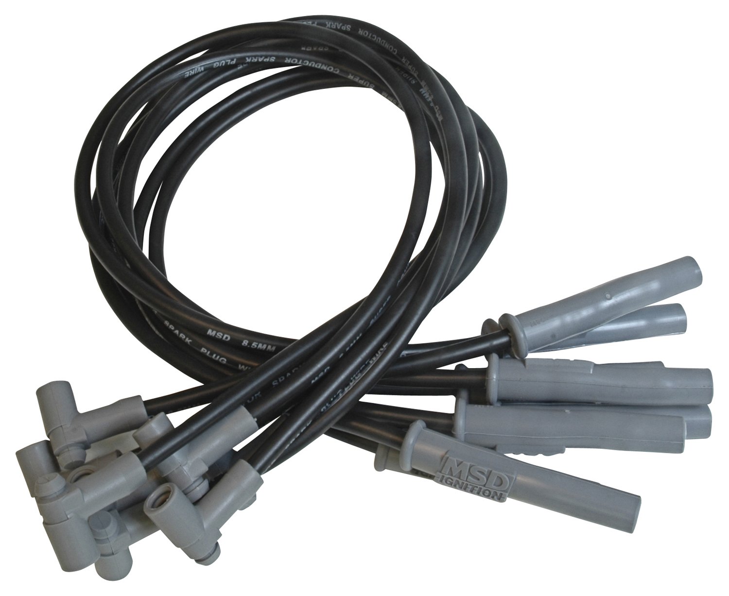 MSD 35383 Black 8.5mm Super Conductor Spark Plug Wire Set - High Performance Ignition Wires for Cars, Trucks & SUVs - Improves Engine Power & Fuel Efficiency