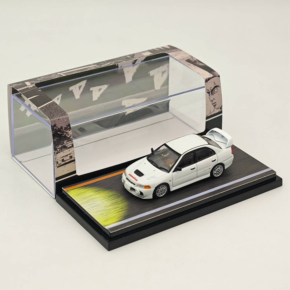 1/64 Mitsubishi Lancer Evolution IV RS Initial D White Diecast Model Car - Limited Edition Collectible for Anime Fans & Car Enthusiasts - Perfect for Display, Gifts & Racing Scenes
