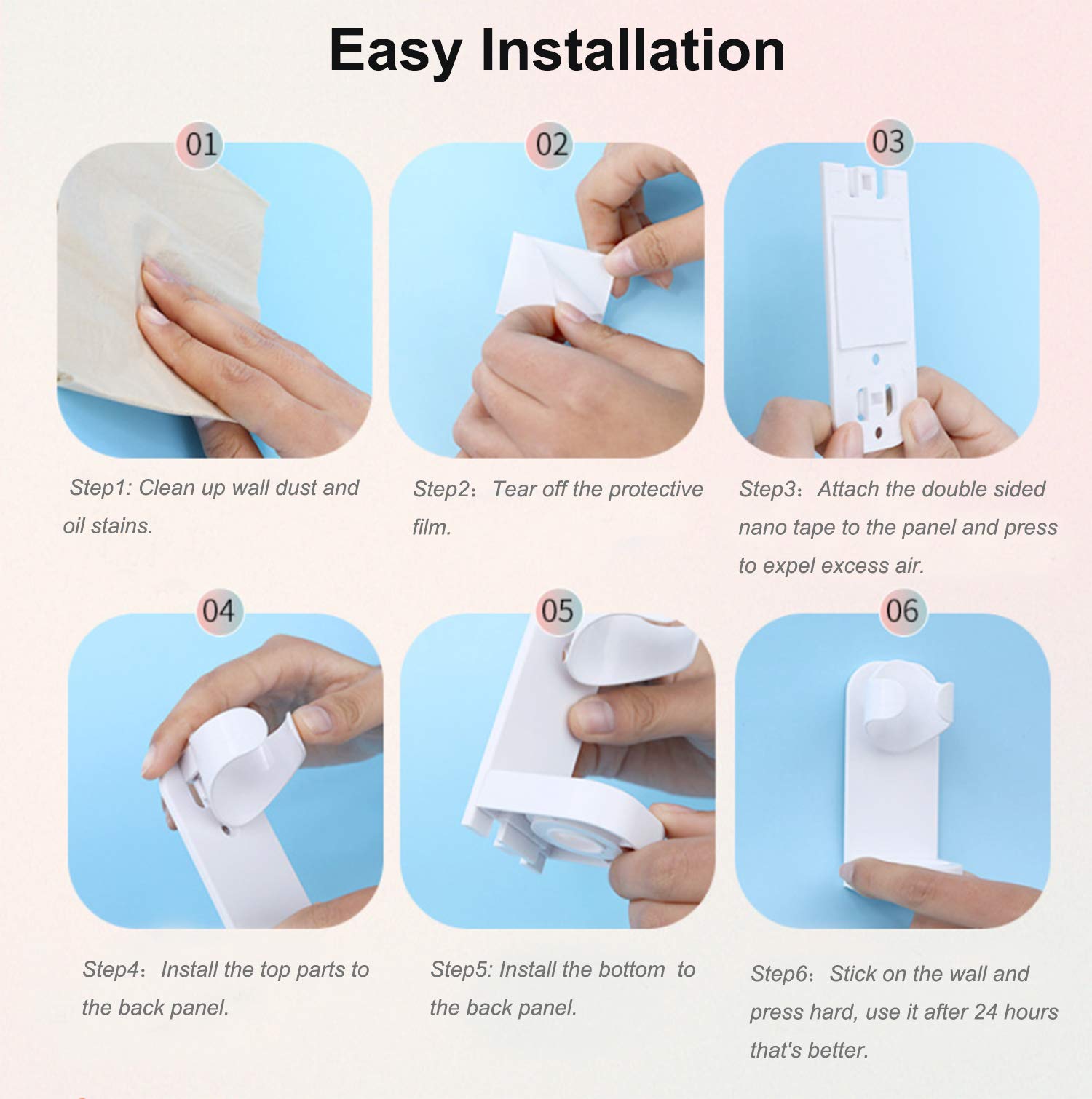 Waterproof Electric Toothbrush Holder for Bathroom - Wall Mounted ABS Toothbrush Organizer with Mirror, Space Saving Shower Storage Solution for Oral Care Essentials (White) - Perfect for Small Bathrooms, Vanity Organization & Travel Accessories