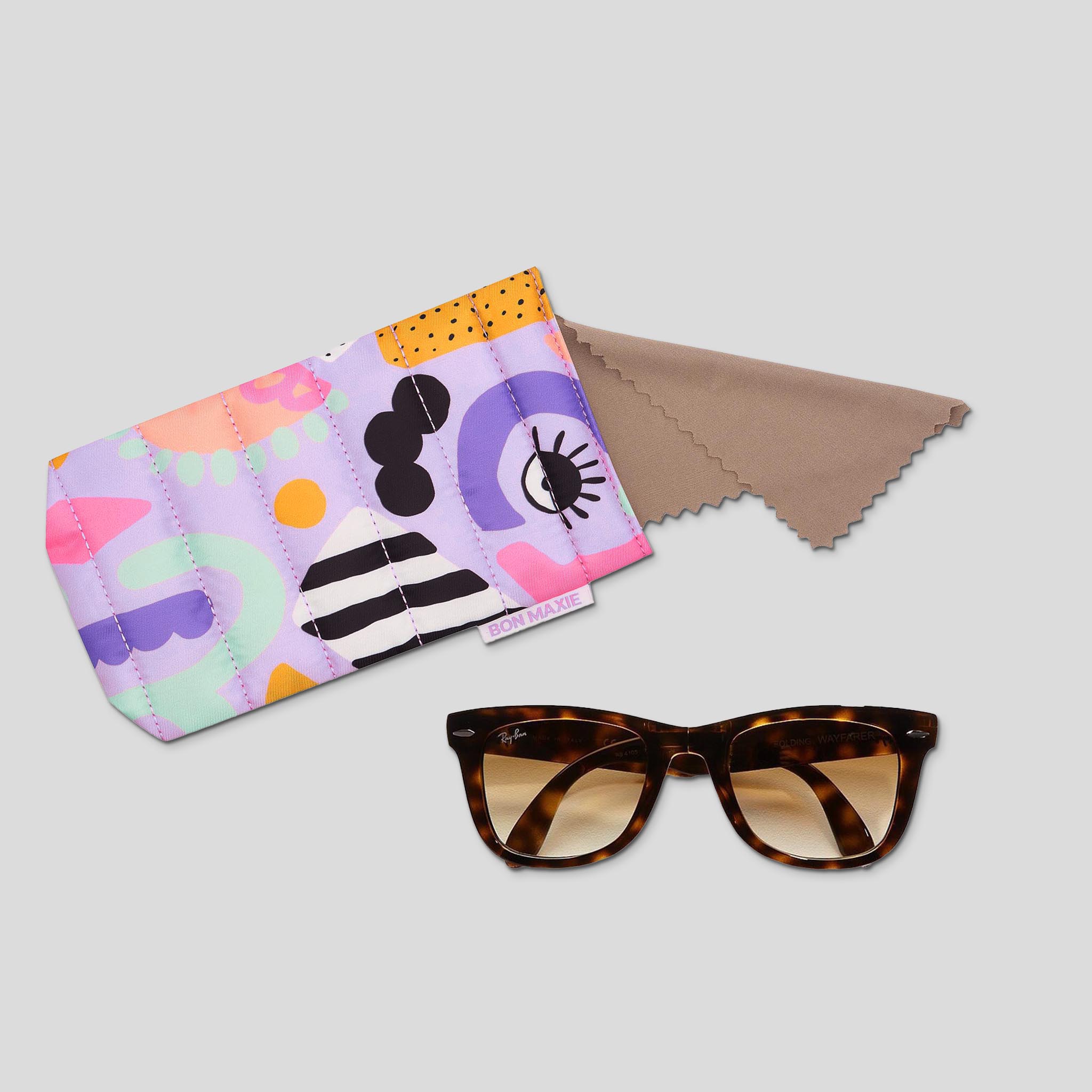 Easy Squeezy Glasses Case - Eye Love Purple | Durable & Stylish Eyewear Protector for Travel, Work & Everyday Use