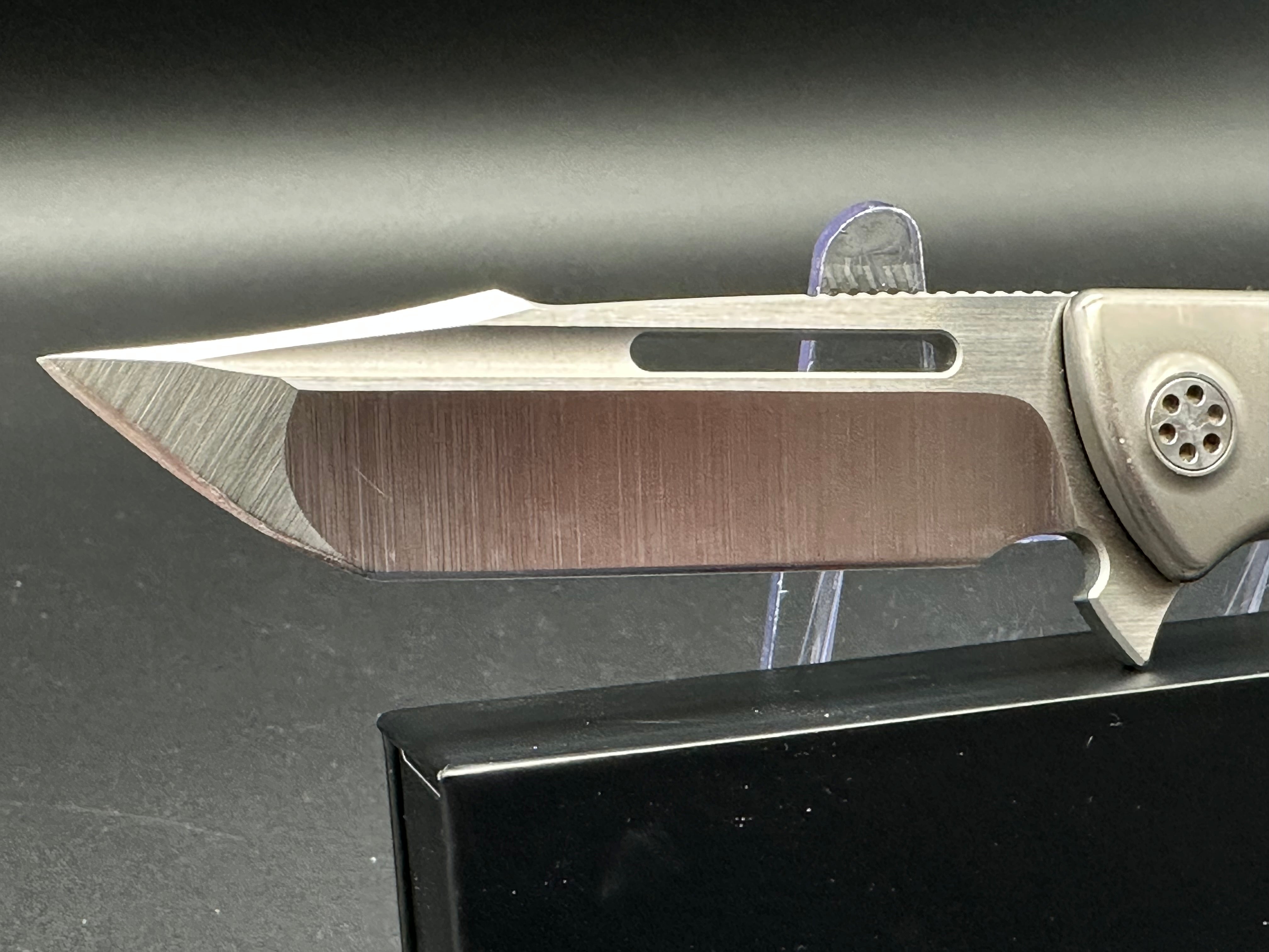 Sharp by Design Mini Evo Typhoon Folding Knife - Premium Titanium & Micarta Handle - EDC Pocket Knife for Outdoor, Camping & Everyday Carry
