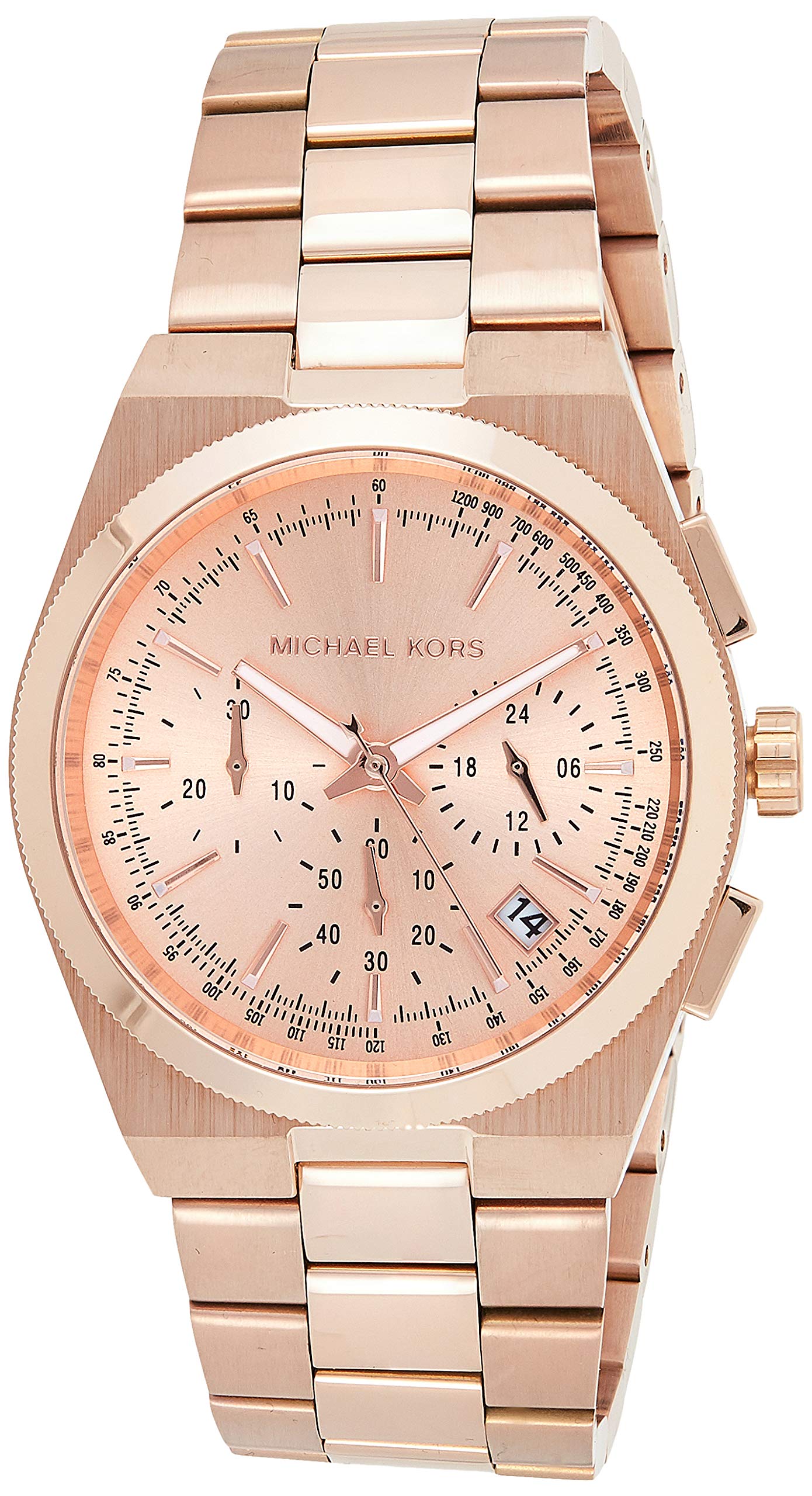 Michael Kors Channing Rose Gold-Tone Stainless Steel Watch for Women | Fashion Luxury Bracelet Watch | Perfect for Office, Party & Everyday Wear