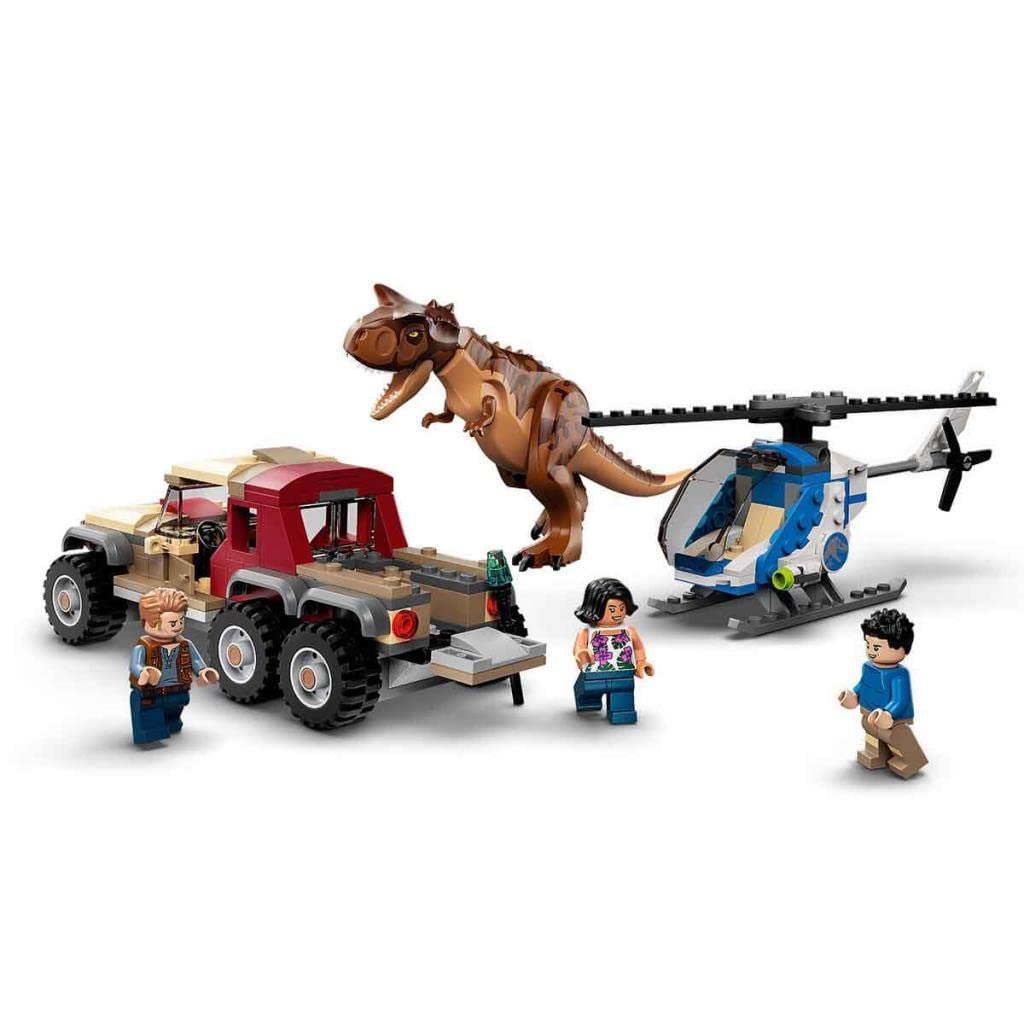 LEGO 76941 Jurassic World Carnotaurus Dinosaur Toy Building Set with Helicopter & Car, Dino Construction Kit for Kids Ages 7+ - Perfect for Jurassic World Fans, Creative Play & STEM Learning