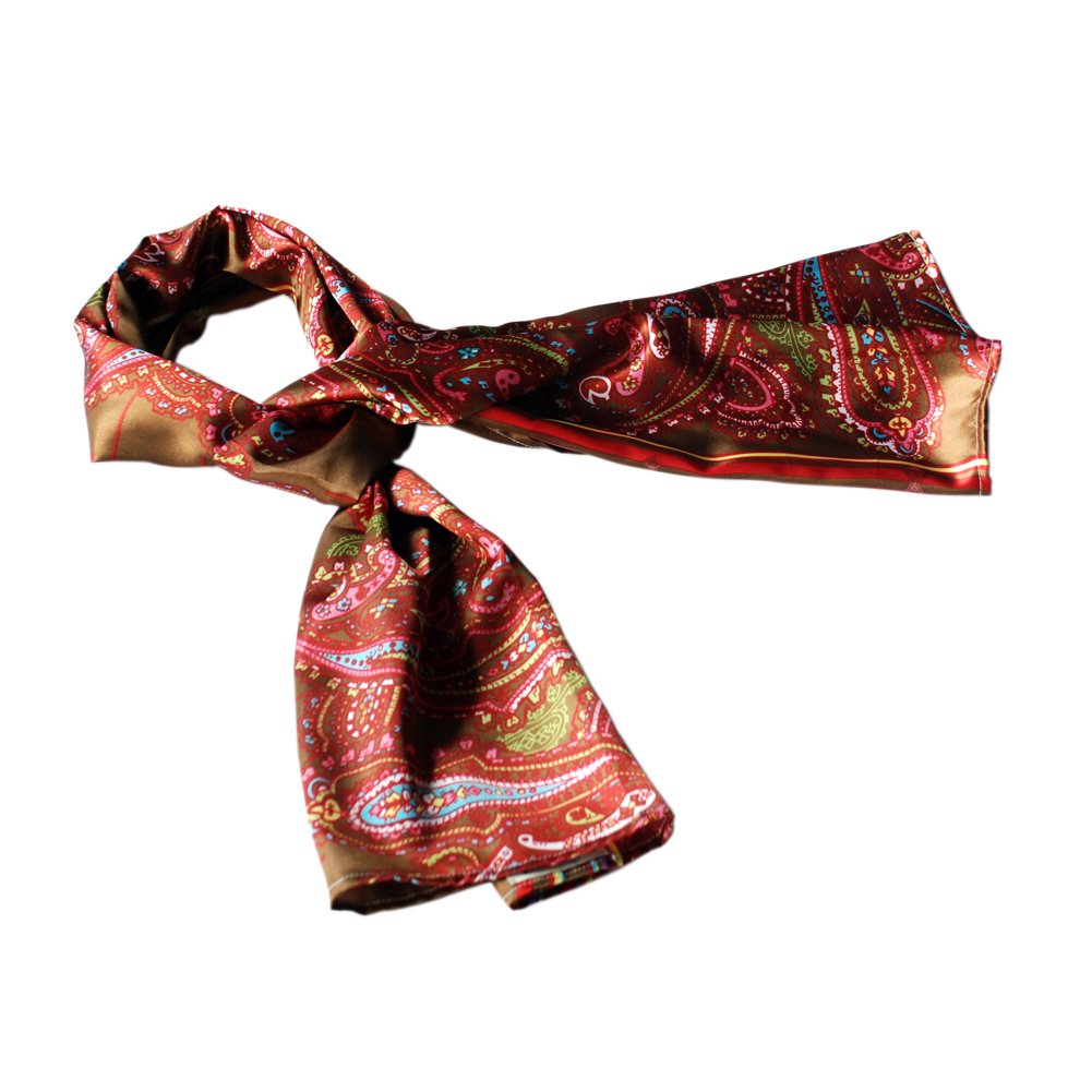 Brando Brown Chic Paisley & Stripes Fashion Scarf for Women - Soft Winter Accessory for Office, Travel and Special Occasions