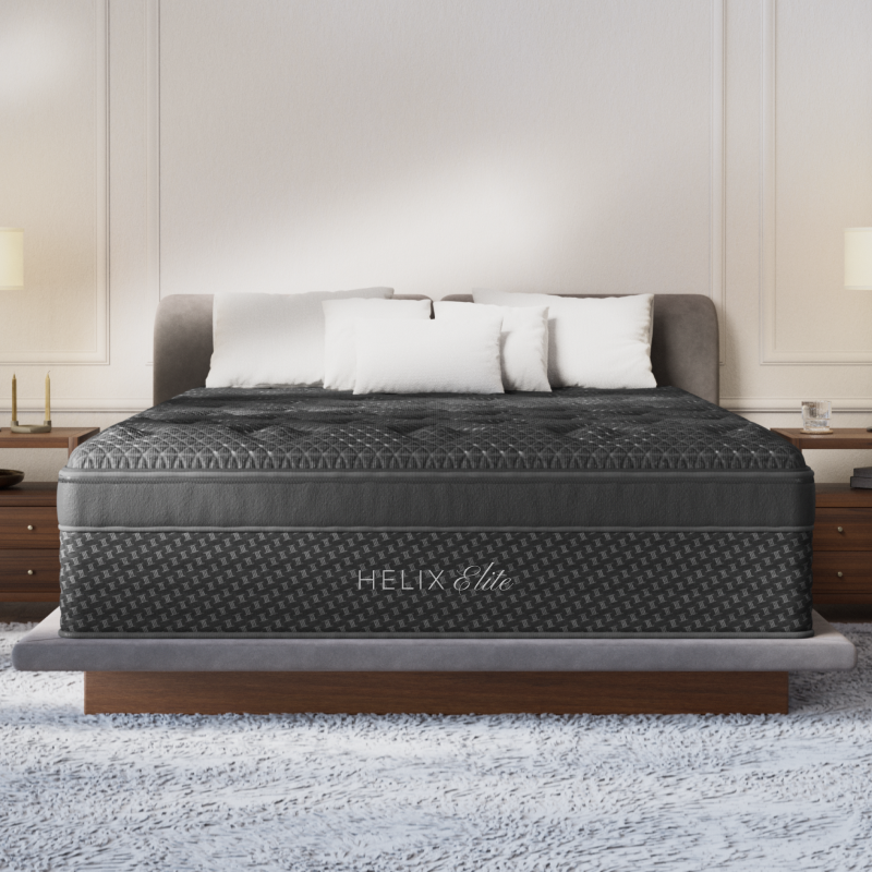 Helix Midnight Elite Mattress - Medium Firm Memory Foam Hybrid for Back & Side Sleepers - Perfect for Bedroom, Guest Room & Dorm Use