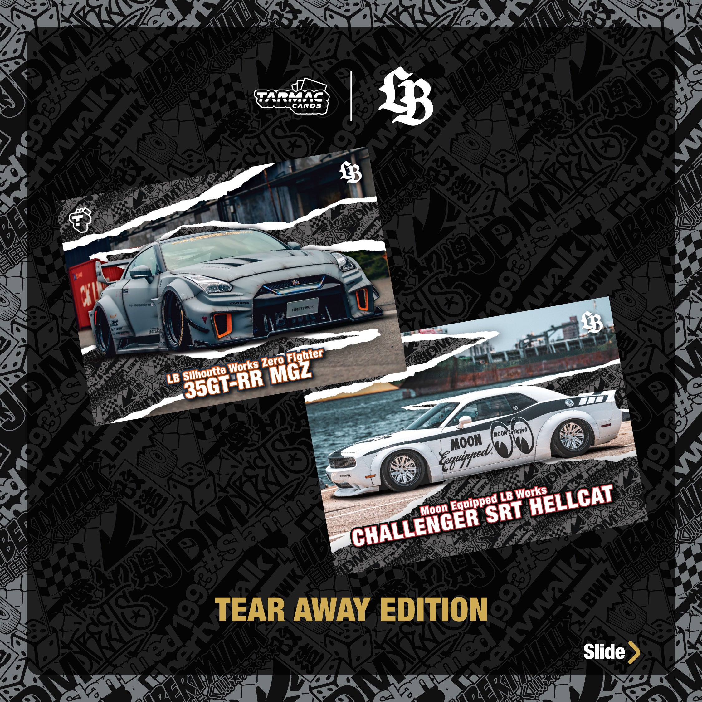Liberty Walk Collectible Trading Cards Vol.01 Box - Limited Edition Tarmac Cards for Car Enthusiasts - Perfect for Collectors, Gifts, and Display
