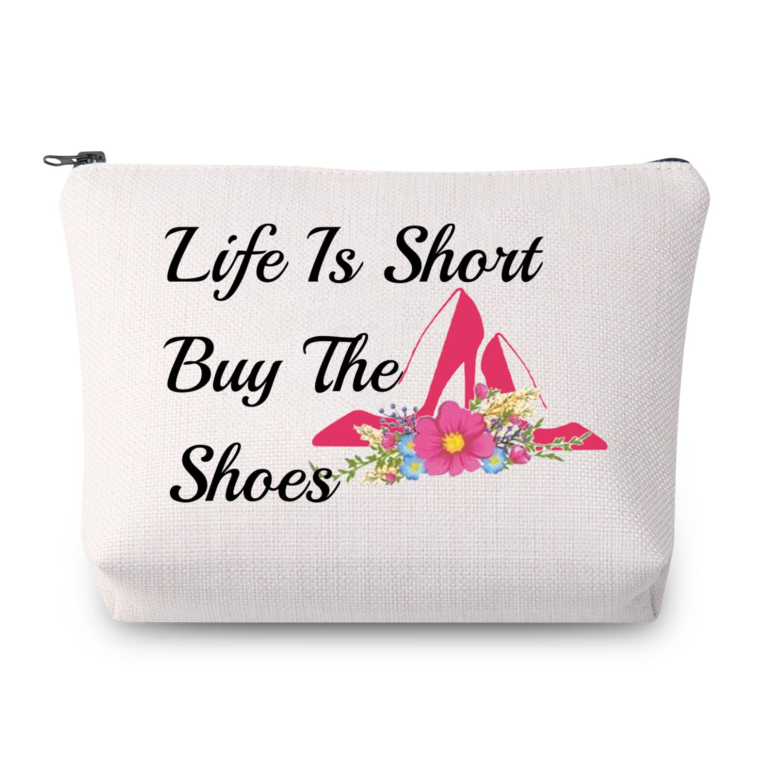 JYTAPP Women's High Heel Shoe Lover Gift - Fashion Novelty Cosmetic Makeup Bag for Ladies, Travel Makeup Pouch (Beige) - Perfect for Birthday Gifts, Travel Essentials & Shoe Enthusiast Collections