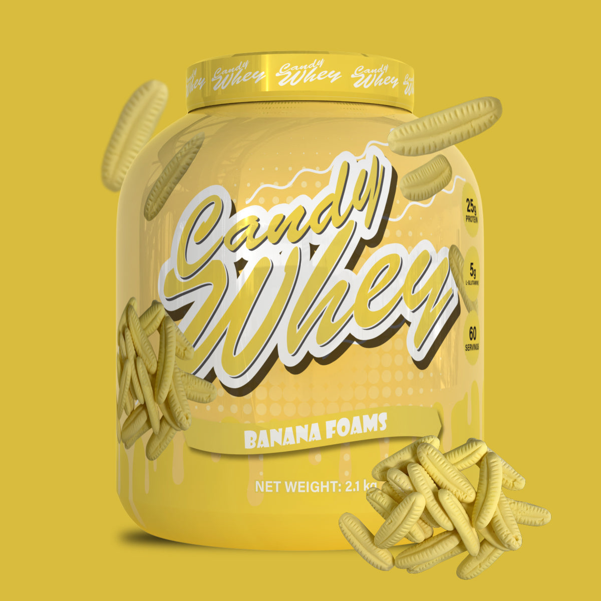 Premium Candy Whey Protein Powder 2.1kg (4.63 lbs) - Delicious Vanilla & Chocolate Flavors for Muscle Recovery & Post-Workout Shakes - Ideal for Gym, Fitness & Bodybuilding Enthusiasts