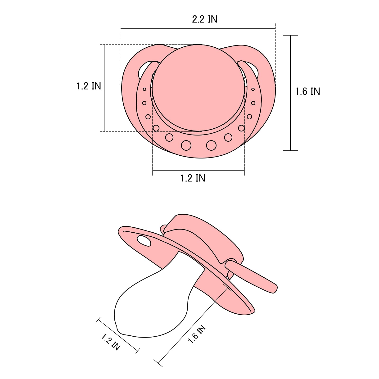 Littleforbig SmallShield Pacifier - Cute Pink Pacifier for Adults & ABDL - Perfect for Age Play, Cosplay, and Comforting Scenes