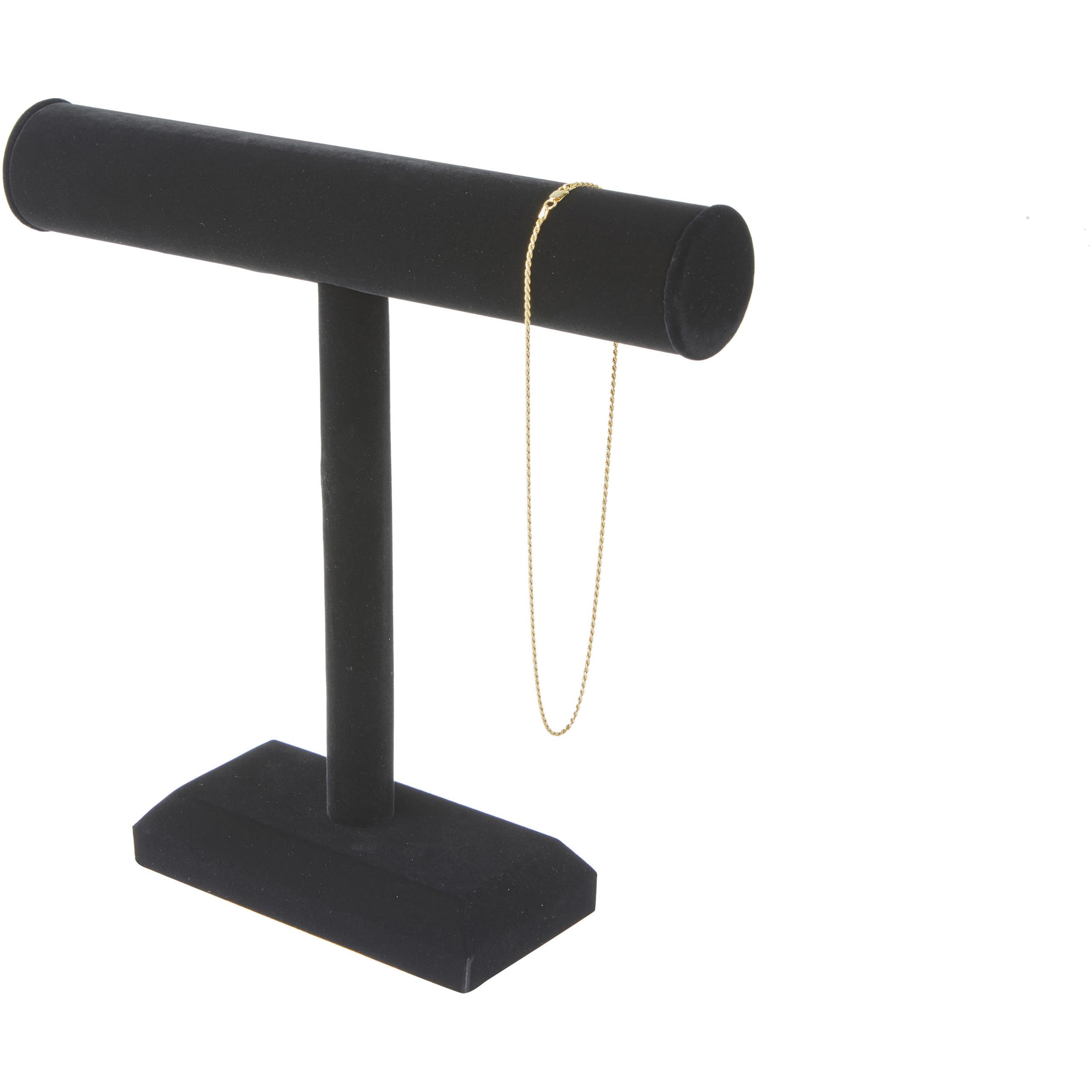 Plymor Black Velvet T-Bar Necklace Display Stand - 12x12 Inches (6 Pack) for Jewelry Store, Boutique & Trade Show Displays