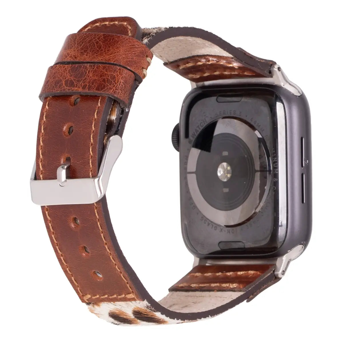 Brown Leopard Print Genuine Leather Sport Band for Apple Watch - Stylish & Durable Replacement Strap for Workouts, Running & Everyday Wear