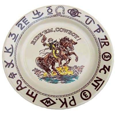 Lil' Cowboy Dish Set for Kids - Western-Themed Dinnerware with Plates, Bowls & Cups - Perfect for Cowboy-Themed Parties, Camping & Western Decor