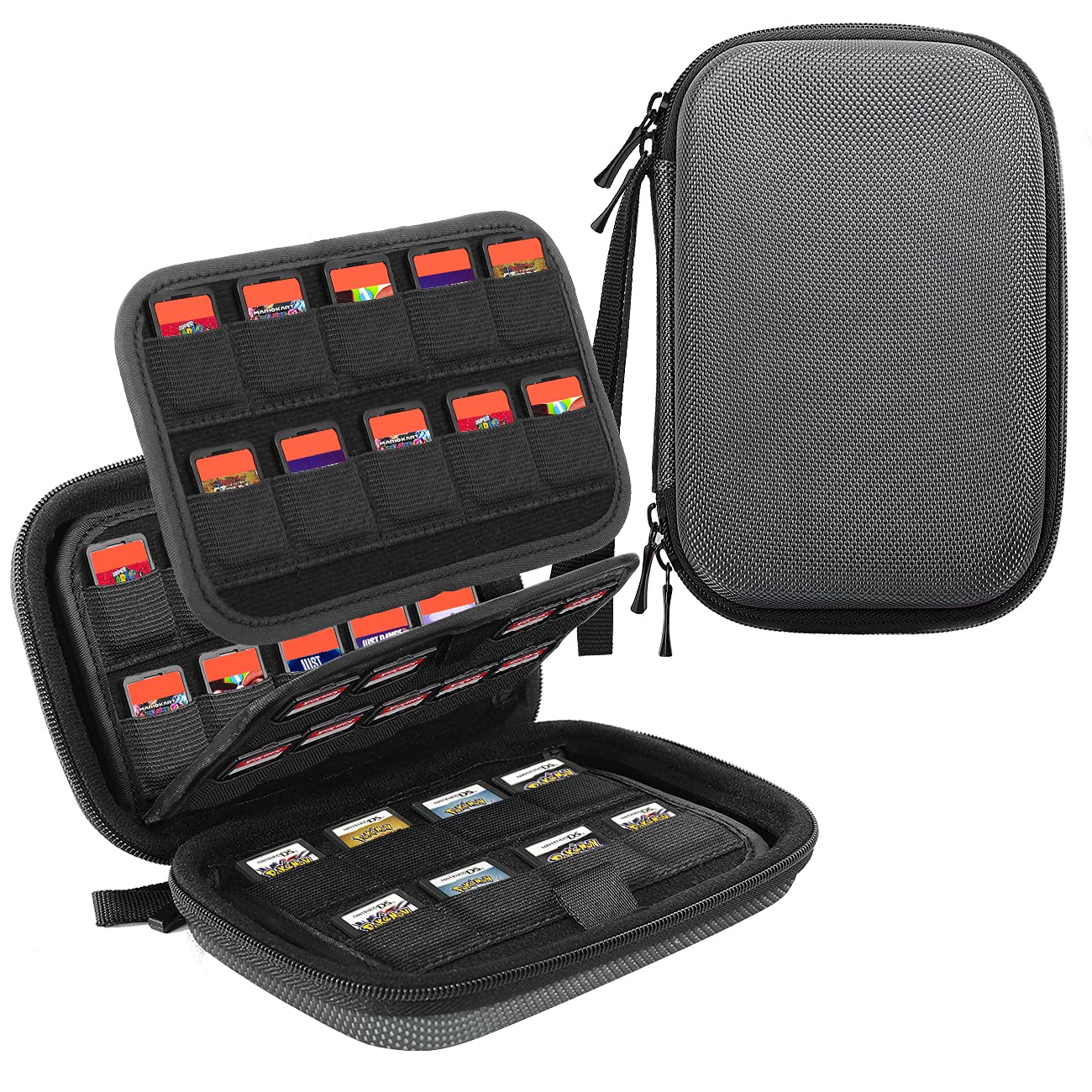 TiMOVO 112 Game Case Holder for Nintendo Switch, PS Vita, 3DS/DS - Portable Organizer for Game Cartridges & SD Cards (Gray) - Perfect for Travel, Home Storage & Gaming On-The-Go