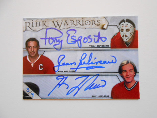 Beliveau Esposito LaFleur Triple Autographed Hockey Card - Rare Collectible for NHL Fans & Sports Memorabilia Enthusiasts - Perfect for Display, Gifts & Investment