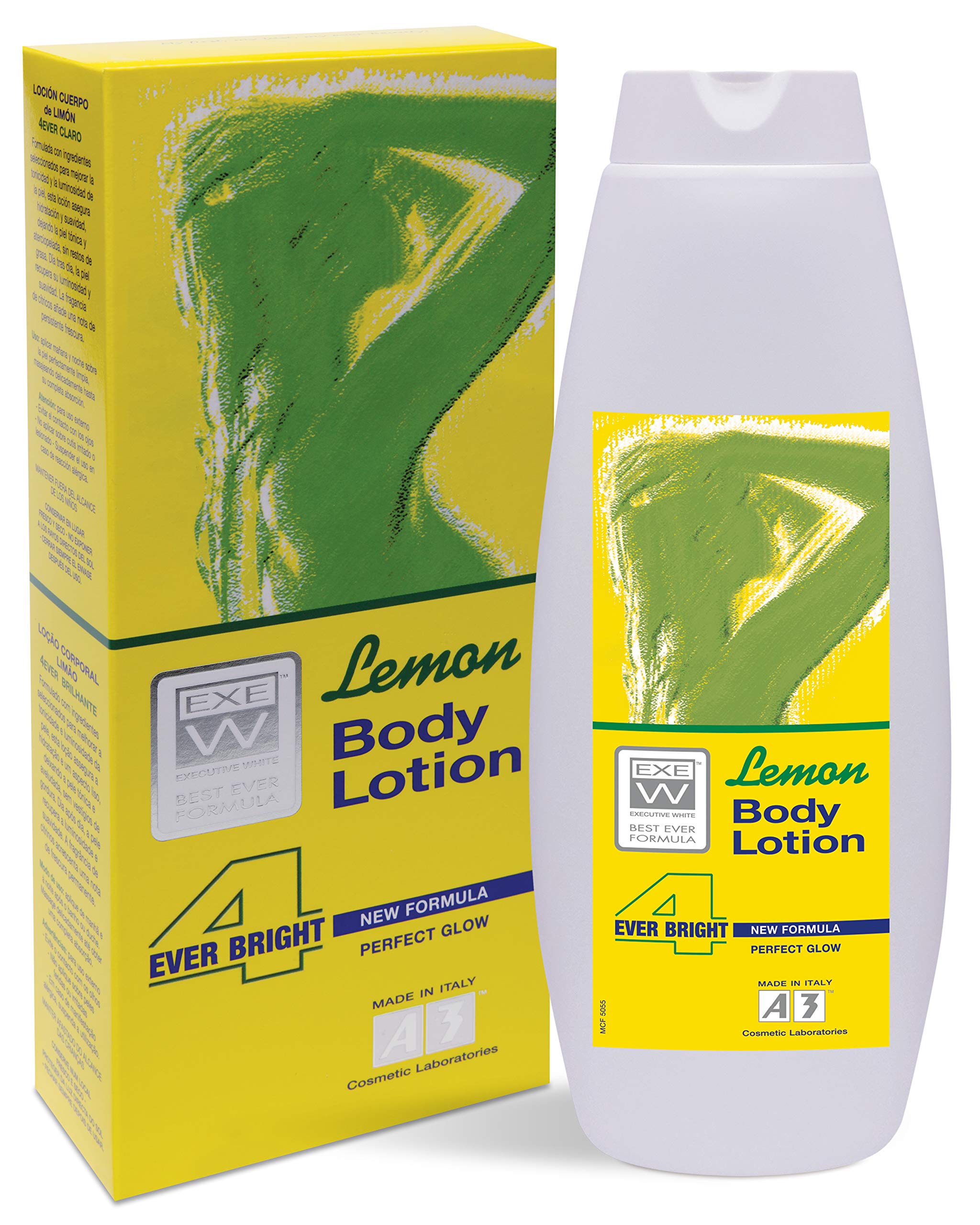 A3 Lemon Lotion 4Ever Bright - 400ml Skin Brightening & Moisturizing Cream for Face & Body - Lightens Dark Spots & Evens Skin Tone - Perfect for Daily Skincare Routine & Summer Skin Care