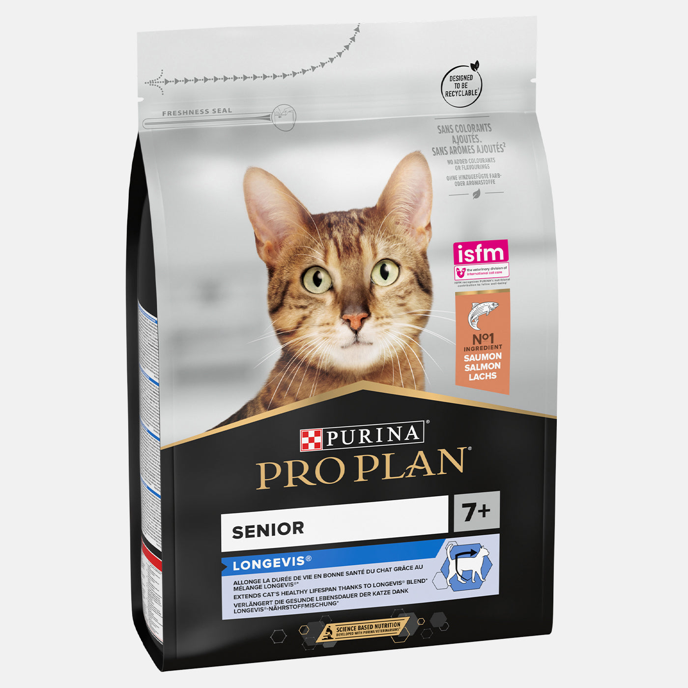 PRO PLAN Original Senior 7+ Dry Cat Food with LONGEVIS Salmon - 3KG Bag for Mature Cats | Supports Joint Health & Vitality for Aging Felines | Perfect for Indoor Senior Cats