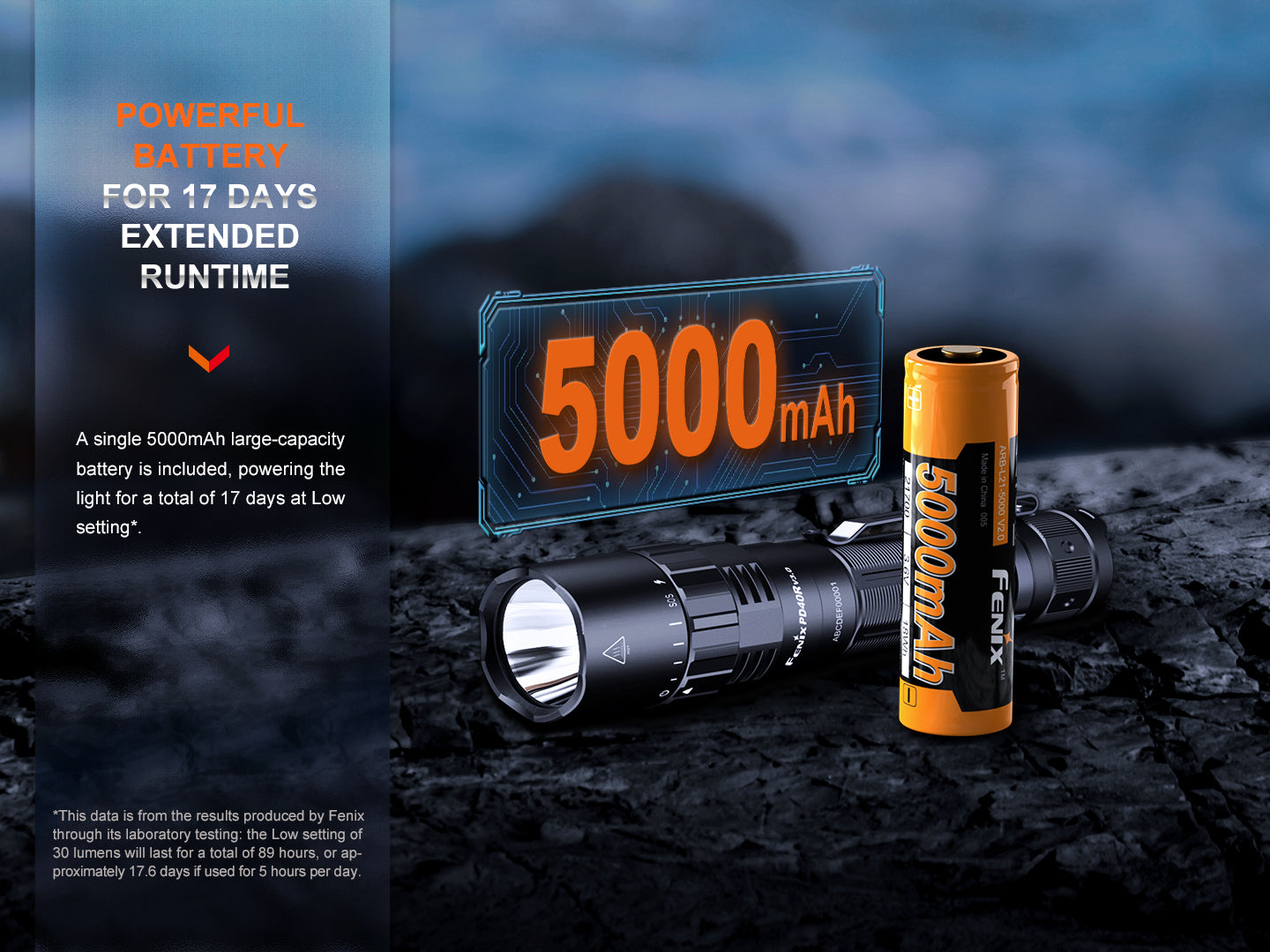 Fenix PD40R V3 Rechargeable Flashlight 2000 Lumens USB-C Tactical Torch - Perfect for Camping, Hiking & Emergency Use