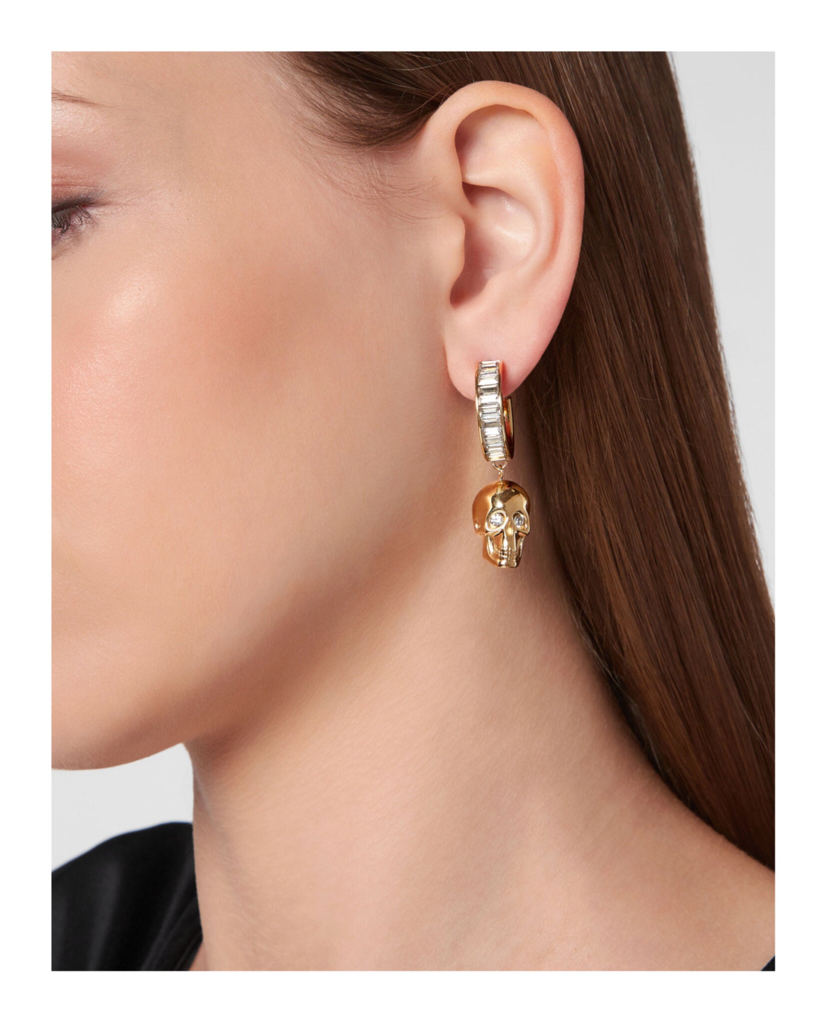Skull Crown Crystal Hoop Earrings - Gothic Punk Jewelry for Women - Perfect for Halloween, Costume Parties & Edgy Fashion