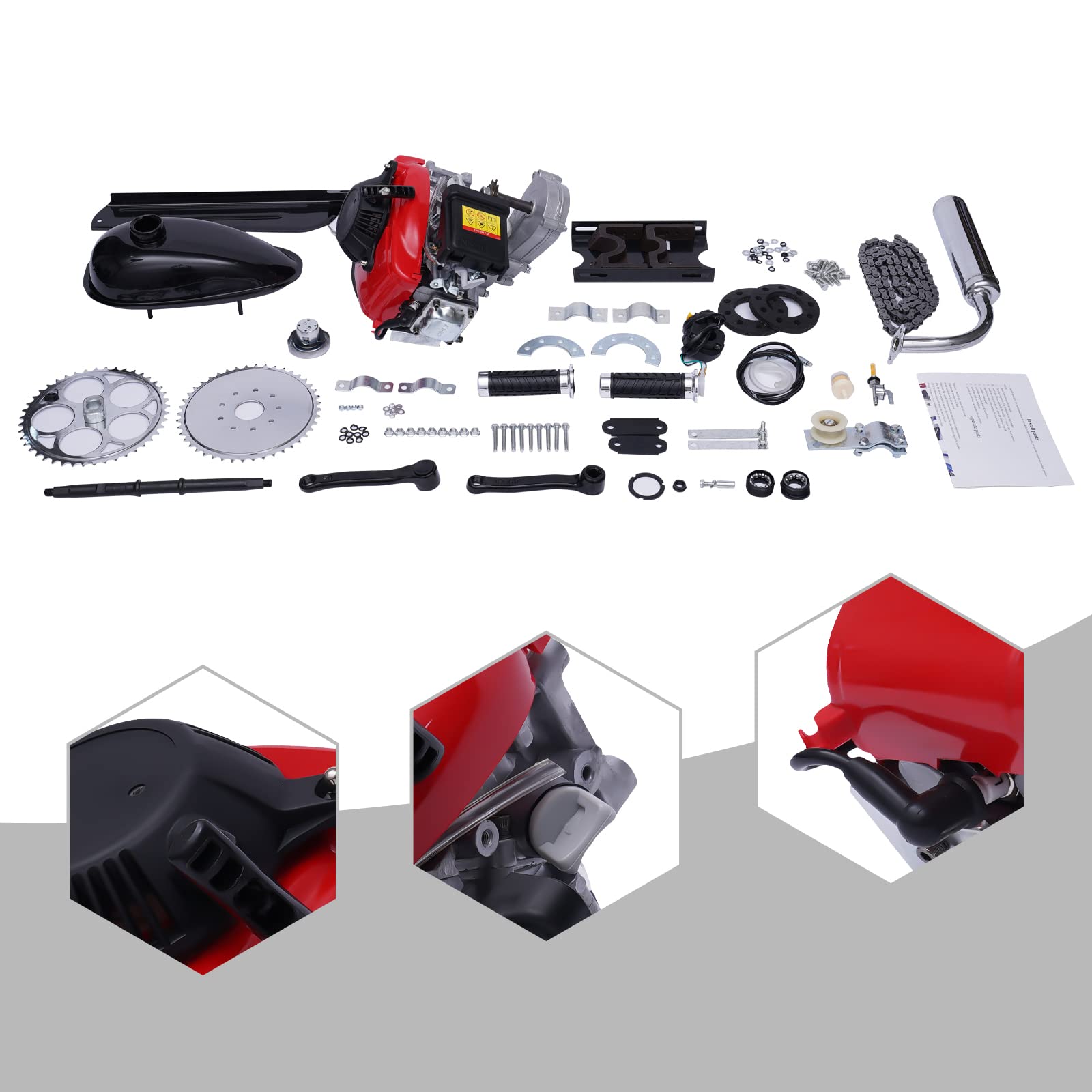 53cc 4-Stroke Bicycle Engine Kit - Gas Powered Motor Conversion for 26