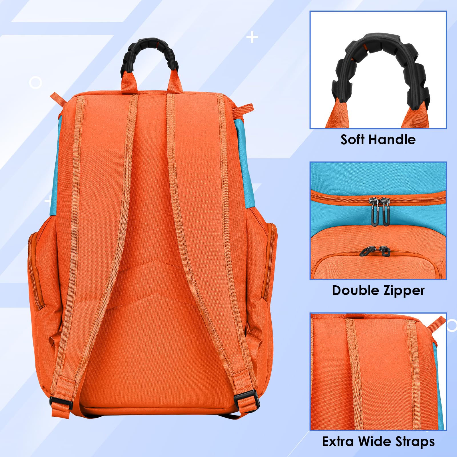 BROTOU Basketball Backpack with Ball Compartment - Custom Football & Soccer Backpack for Rugby, Volleyball, Baseball - Large Capacity Sports Equipment Bag for Men & Women - Perfect for Gym, Training, Travel & Outdoor Activities