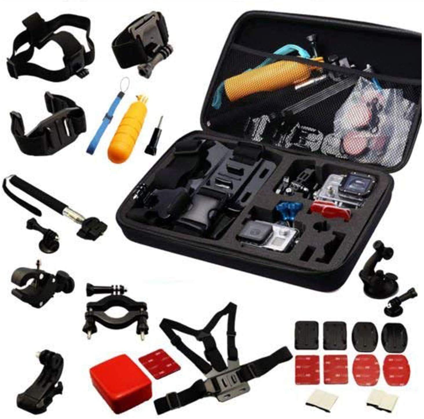 Navitech 30-in-1 Action Camera Accessories Kit with Durable EVA Case - Compatible with COOAU 4K 20MP Sports Camera | Perfect for Vlogging, Underwater Diving & Extreme Sports Recording
