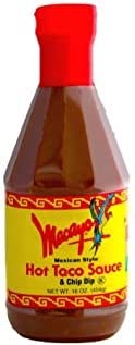 Macayo's Authentic Mexican Hot Taco Sauce & Spicy Chip Dip Salsa - 16oz Bottle for Tacos, Nachos, Burritos & Party Dips | Restaurant Style Flavor