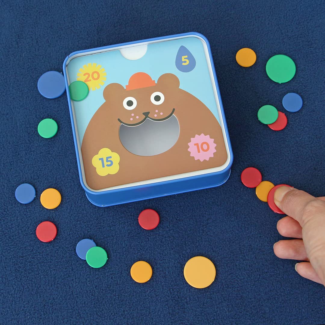 Kikkerland 3-in-1 Travel Tiddlywinks Game Set - Portable Classic Board Game for Kids & Adults - Perfect for Road Trips, Camping & Family Game Nights