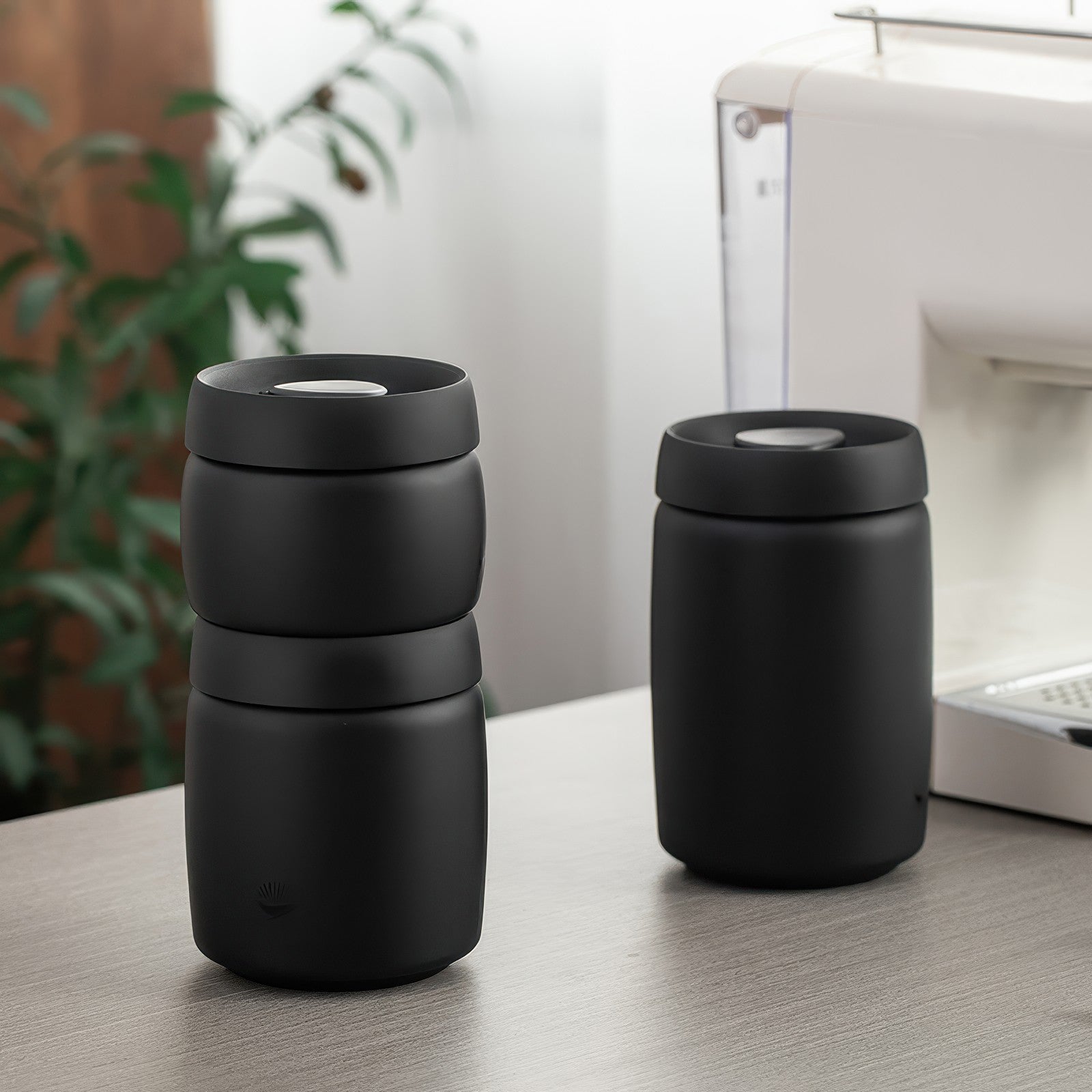 Premium Airtight Black Coffee Bean Storage Canister - Keep Coffee Fresh & Flavorful - Ideal for Home, Office, or Cafe Use