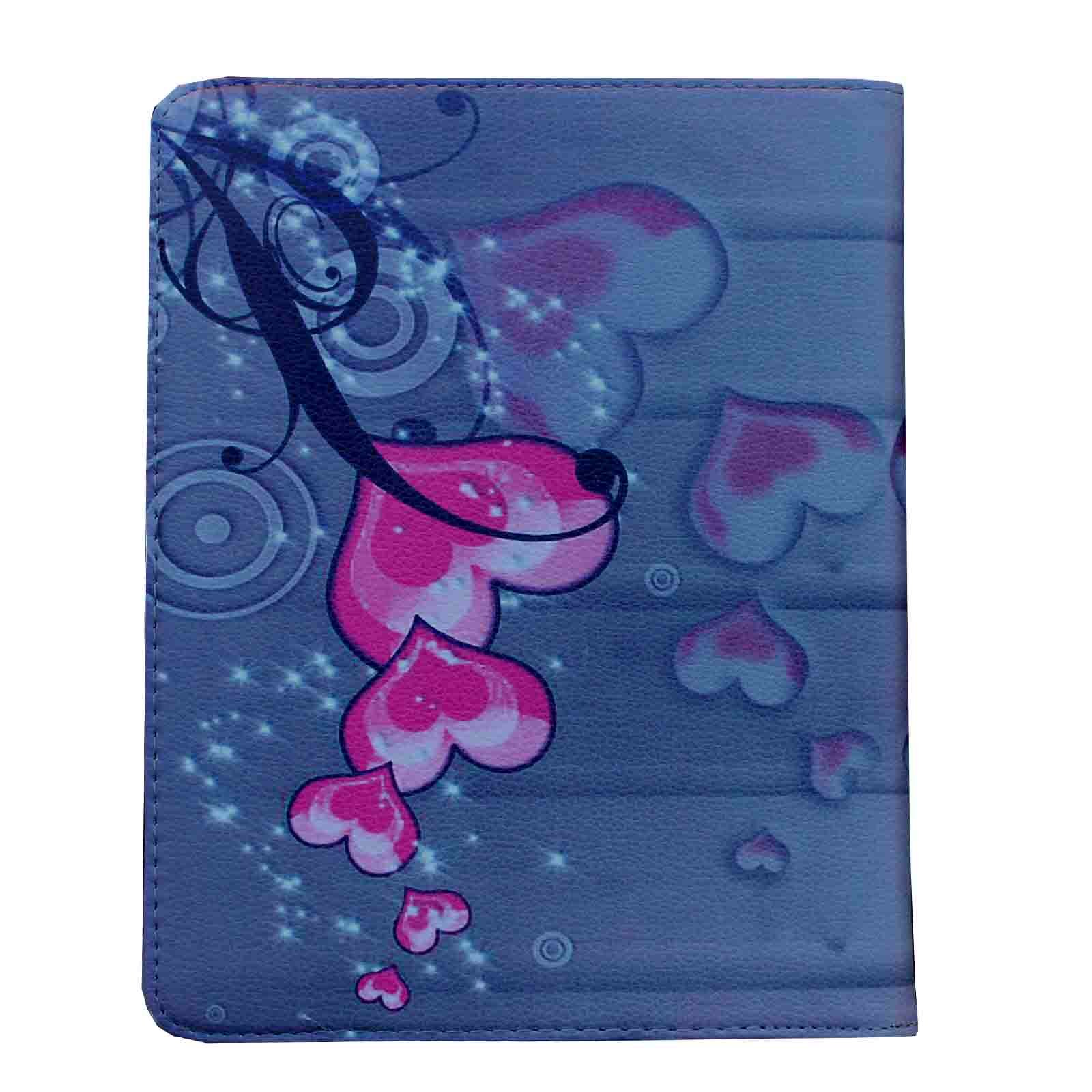 360° Rotating Magnetic Leather Case for iPad Pro 10.5 (2017) & iPad Air 3 (2019) - Auto Sleep/Wake Smart Cover with Stand for A1701 A1709 A2152 A2153 A2123 A2154 - Floral Pink Heart Design - Perfect for Work, Travel & Home Use